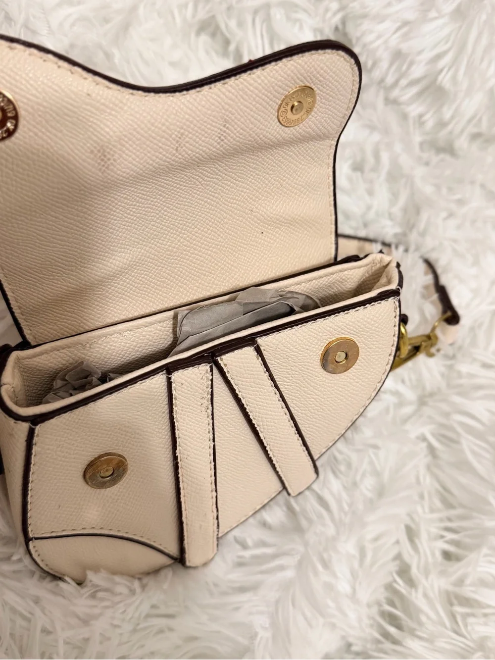 Kids Cream Saddle shoulder Bag